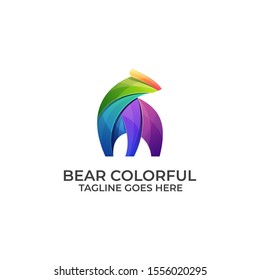 Bear Colorful Concept Designs Illustration Vector Template, Suitable for Creative Industry, Multimedia, entertainment, Educations, Shop, and any related business.