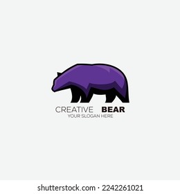 bear colorful icon design logo vector 