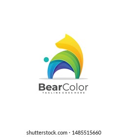 Bear Colorful Illustration Vector Template