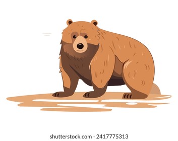 Bear of colorful set. The cartoon design of the bear exudes a playful and vibrant personality, making it for various creative projects on the minimalist background. Vector illustration.