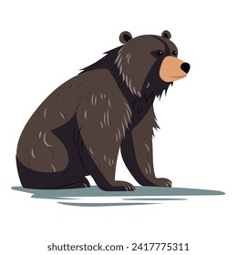 Bear of colorful set. This artwork presents a charming and colorful cartoon design of a bear, expertly crafted with bright and inviting colors. Vector illustration.