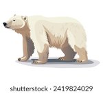 Bear of colorful set. This illustration showcases an adorable polar bear with a charming cartoon design on a serene white background, perfect for animal lovers. Vector illustration.