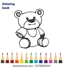 bear coloring book design illustration