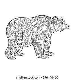 Bear Coloring Book Vector Illustration Black Stock Vector (Royalty Free ...