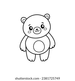 Oso. página Colorante, página del libro coloreado. Ilustración vectorial en blanco y negro.