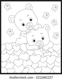 bear coloring page for kids