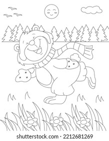 bear coloring page for kids