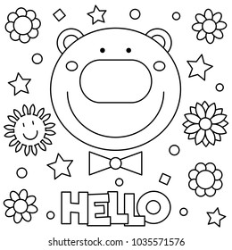 Bear. Coloring page. Vector illustration.