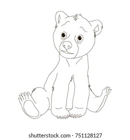 Bear  Coloring pages, cartoon. Coloring book for children. Vector 

