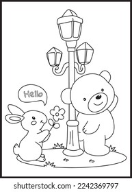 Páginas de color de oso para niños