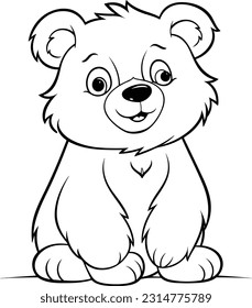 Bär, Farbbuch für Kinder, Vektorgrafik