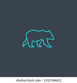 bear concept blue line icon. Simple thin element on dark background. bear concept outline symbol design from Russia set. Can be used for web and mobile UI/UX