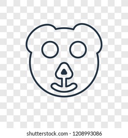 Bear concept vector linear icon isolated on transparent background, Bear concept transparency concept in outline style