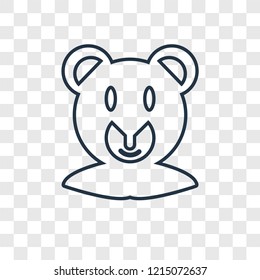 Bear concept vector linear icon isolated on transparent background, Bear concept transparency concept in outline style
