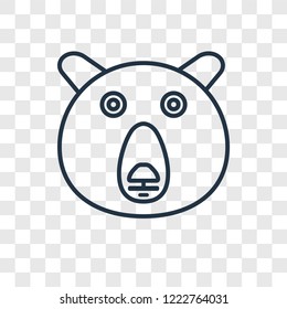 Bear concept vector linear icon isolated on transparent background, Bear concept transparency concept in outline style