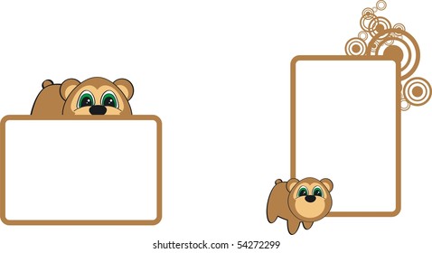 bear copyspace cartoon set in vector format