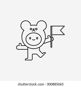 bear costume line icon