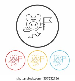 bear costume line icon