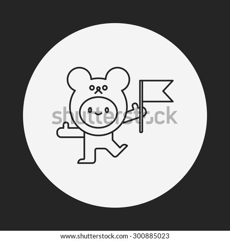 bear costume line icon
