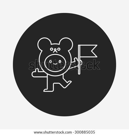 bear costume line icon