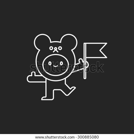 bear costume line icon