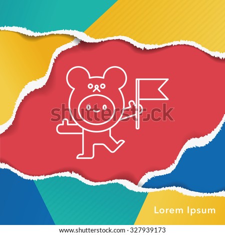bear costume line icon