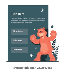 Bear costume vector illustration for text background