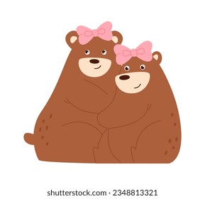 Ilustración vectorial de la pareja de osos animales