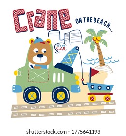 caricatura de animales divertidos de la playa, ilustración vectorial