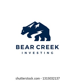 bear creek mount logo vector icon illustration svg
