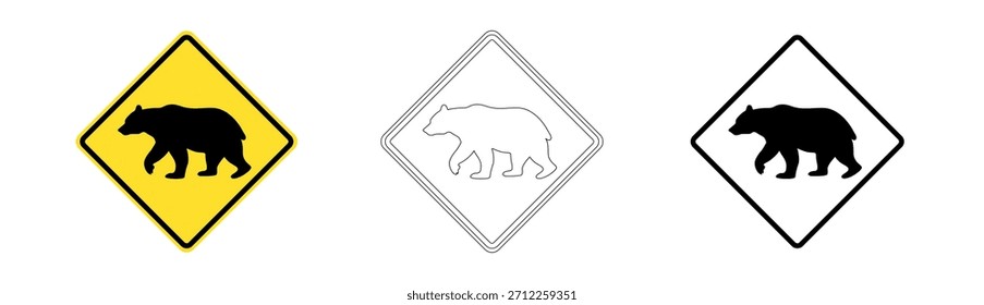 Señal de tráfico de cruce de oso en formato de Vector