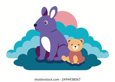 Bear cub and a bunny