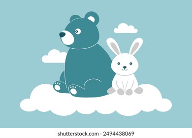 Bear cub and a bunny