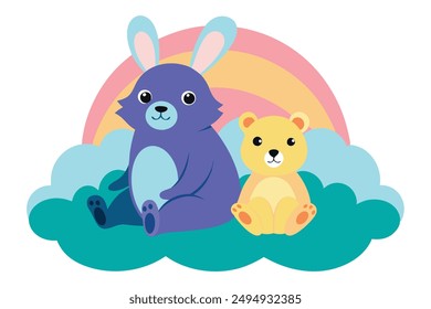 Bear cub and a bunny