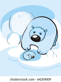 The bear cub and mother - bear