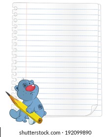 Bear cub a notebook cartoon