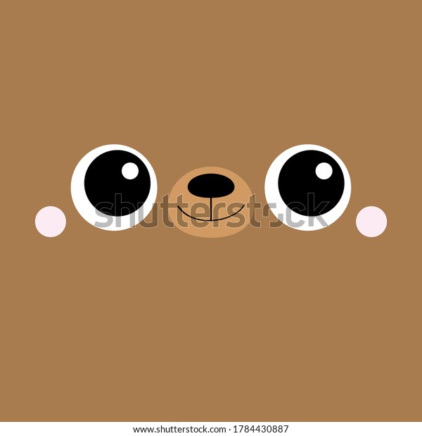 熊の四角い顔の頭のアイコン 漫画のおかしな赤ちゃんのキャラクター かわいいカワイイ動物のポートレート 子どもはポスター Tシャツの布に印刷される ラブカード 北欧風 のベクター画像素材 ロイヤリティフリー