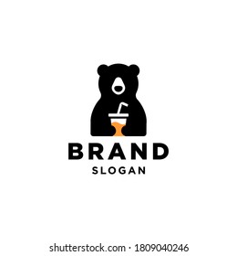 Bear Cup Logo Bear Holding Juice Stock Vector (Royalty Free) 1809040246 ...