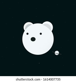 Bear the custom planet.Cute bear planet vector design.Explore the space.Vector Illustration EPS.10 