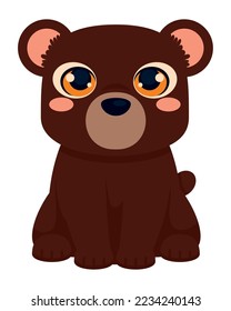 bear cute animal icon isolated