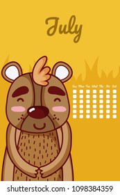 Bear cute calendar design