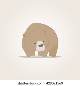 Bear cute cartoon, Bear cute character design, Vector illustration.