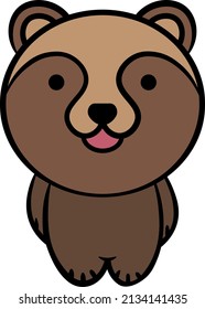 bear cute character. Hand drawn vector illustration