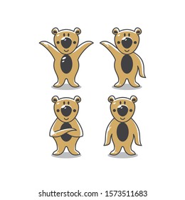 bear cute character logo icon vector