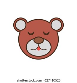 bear cute face kawaii style