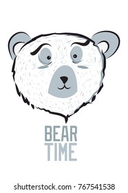 bear cute happy vector illustration poster