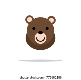 bear cute head animal character