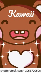 Bear cute kawaii cartoon