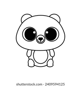 bear cute outline drawing suitable for coloring books for children black and white educational preschool activity sheet vector isolated