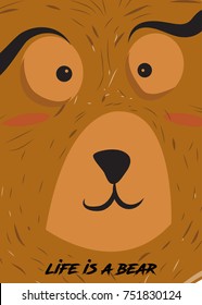 bear cute portrait vector illustration